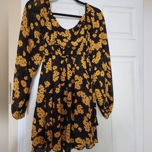 Black with Gold flower sundress